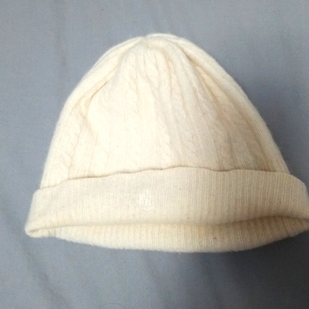 Ralph Lauren Cream Cable Knit Beanie